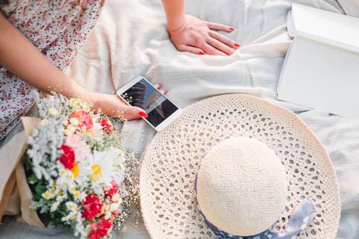 Woman using mobile phone